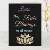 Reiki Blessings krijgen een goede groet Kaart (Gele Bloem)