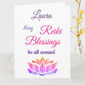 Reiki Blessings krijgen een goede groet Kaart (Gele Bloem)