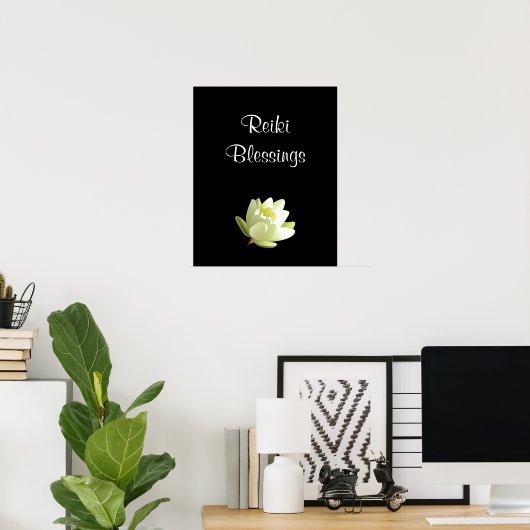 Reiki Blessings white Lilly Poster (Thuiskantoor)
