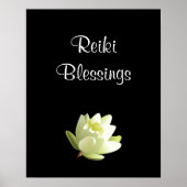 Reiki Blessings white Lilly Poster (Voorkant)