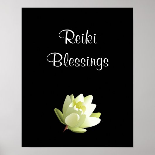 Reiki Blessings white Lilly Poster (Voorkant)
