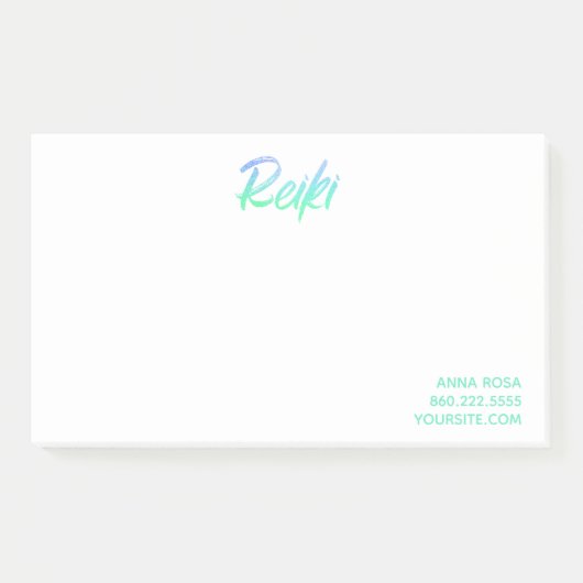 *~* Reiki Blue Green & Turquoise Iridescent Post-it® Notes (Voorkant)