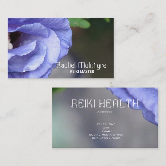 Reiki Blue Hibiscus Visitekaartje (Voorkant / Achterkant)