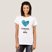 *~* Reiki Blue Turquoise Waterverf Heart T-shirt (Voorkant volledig)