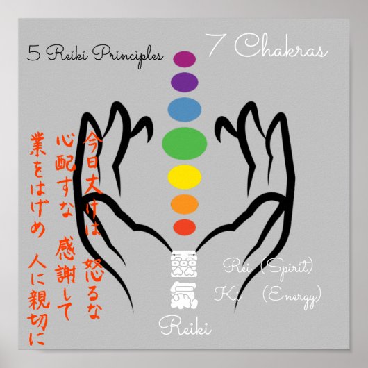 Reiki/Chakra 11x11" Poster (Voorkant)