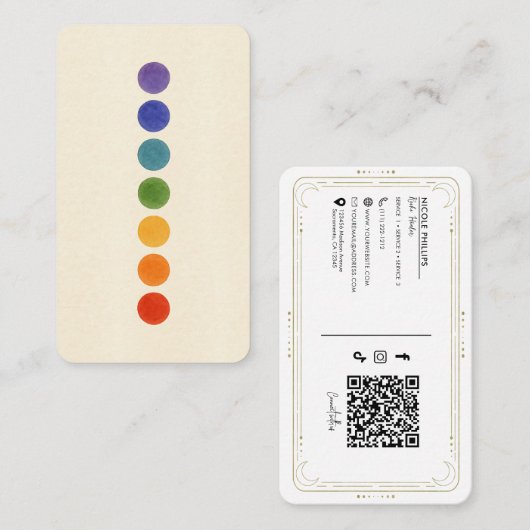 Reiki Chakra Energie Healer Sociale Media QR Visitekaartje (Voorkant / Achterkant)