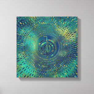 Reiki Cho Ku Rei - edelsteen en goud Canvas Afdruk
