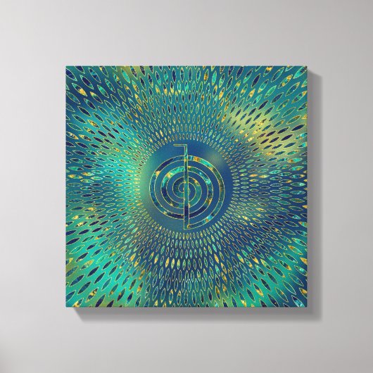 Reiki Cho Ku Rei - edelsteen en goud Canvas Afdruk (Voorkant)