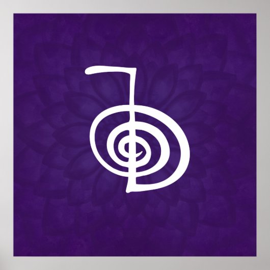 Reiki Cho Ku Rei - in paarse lotus Poster (Voorkant)