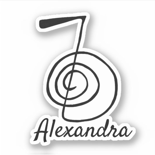 Reiki: Cho Ku Rei: Monogram Naam toevoegen Sticker (Voorkant)