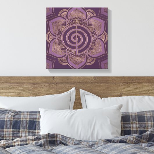 Reiki Cho Ku Rei - pastel en goud Canvas Afdruk (Insitu (Slaapkamer))