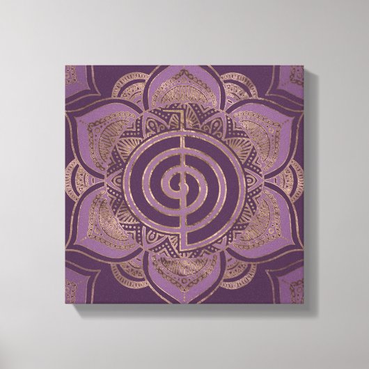 Reiki Cho Ku Rei - pastel en goud Canvas Afdruk (Voorkant)