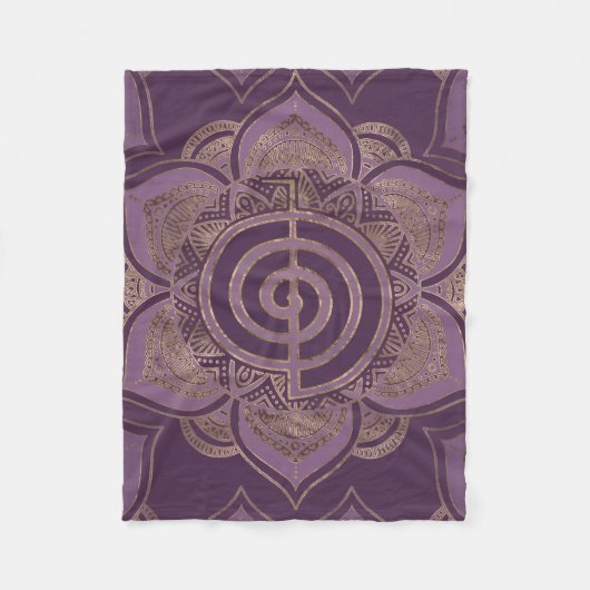 Reiki Cho Ku Rei - pastel en goud Fleece Deken (Voorkant)