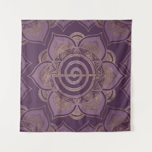 Reiki Cho Ku Rei - pastel en goud Wandkleed (Voorkant (horizontaal))