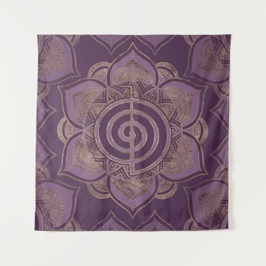 Reiki Cho Ku Rei - pastel en goud Wandkleed (Voorkant)