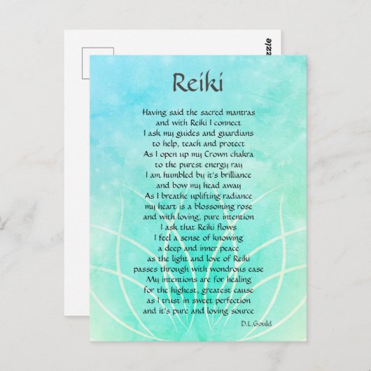 Reiki Connection Poem Art Briefkaart (Voorkant / Achterkant)