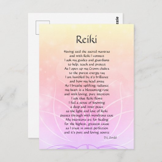 Reiki Connection Poem Art Briefkaart (Voorkant / Achterkant)
