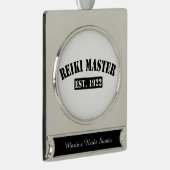 Reiki Design Verzilverd Banner Ornament (Rechts)