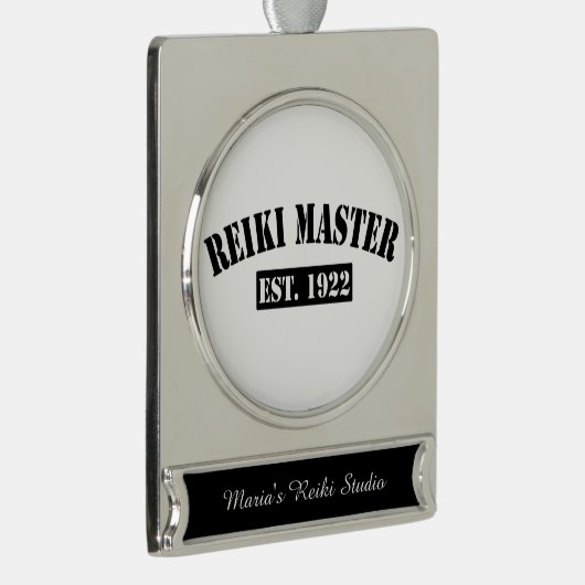 Reiki Design Verzilverd Banner Ornament (Rechts)