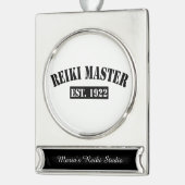 Reiki Design Verzilverd Banner Ornament (Links)