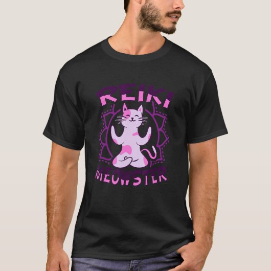 Reiki Energy Healer Cat voor een Reiki Master T-shirt (Voorkant)