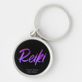 *~* Reiki Energy Healer Iridescent Typography Sleutelhanger