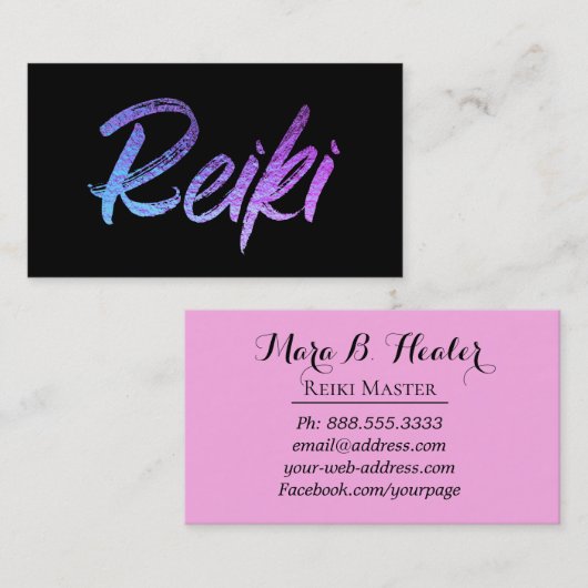 *~* Reiki Energy Healer Practitioner of Master Visitekaartje (Voorkant / Achterkant)