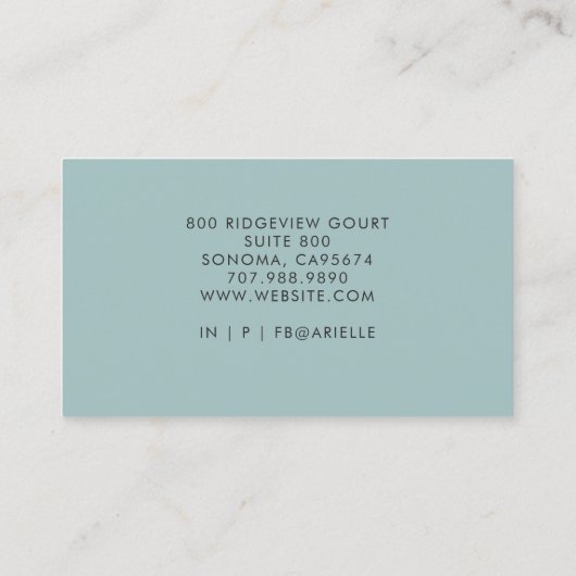 Reiki Energy Healer Serene Abstract Watercolor Visitekaartje (Achterkant)