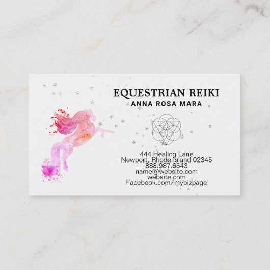 *~* Reiki Energy Healing Equestrian Horse Visitekaartje (Achterkant)