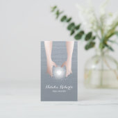 Reiki Energy Healing Hands Dusty Blue Therapist Bu Visitekaartje (Staand voorkant)