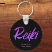 *~* Reiki Energy Healing Iridescent Typografie Sleutelhanger (Voorkant)