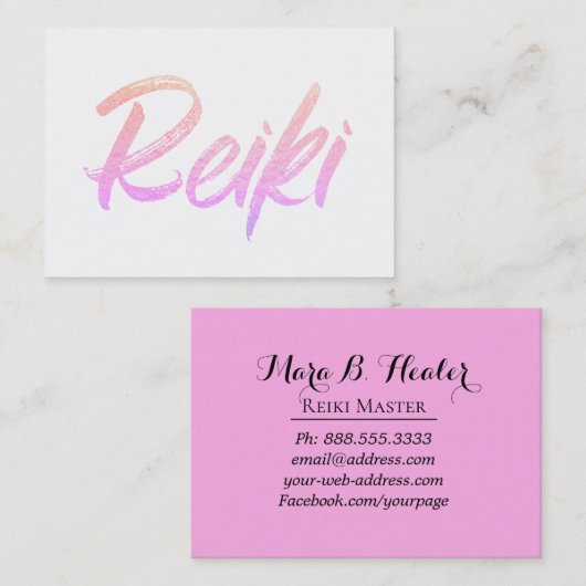 *~* Reiki Energy Healing Practitioner of Master Visitekaartje (Voorkant / Achterkant)
