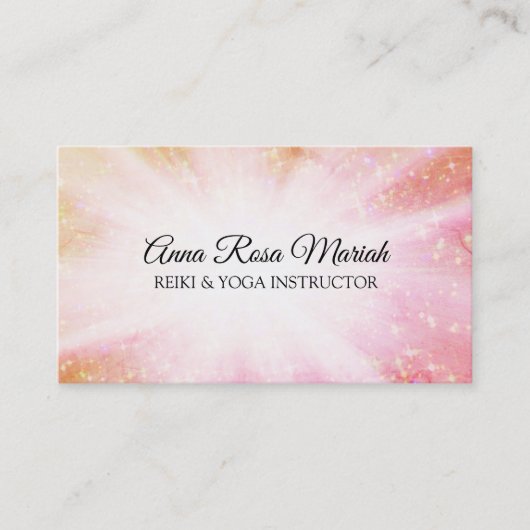 ** Reiki Energy Healing Rays Bursts Sparkle Visitekaartje (Voorkant)
