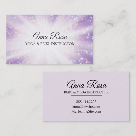 *~* Reiki Energy Healing Sparkle Rays Visitekaartje (Voorkant / Achterkant)