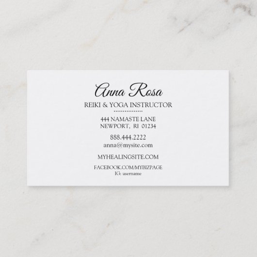 *~* Reiki Energy Healing Sparkle Rays Visitekaartje (Achterkant)