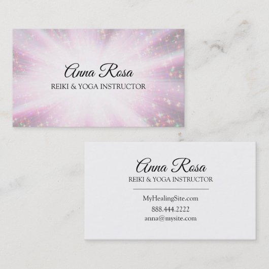*~* Reiki Energy Healing Sparkle Rays Visitekaartje (Voorkant / Achterkant)