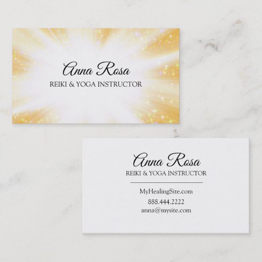 *~* Reiki Energy Healing Sparkle Rays Visitekaartje (Voorkant / Achterkant)