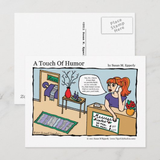 Reiki Energy Work Massage Comic Briefkaart (Voorkant / Achterkant)