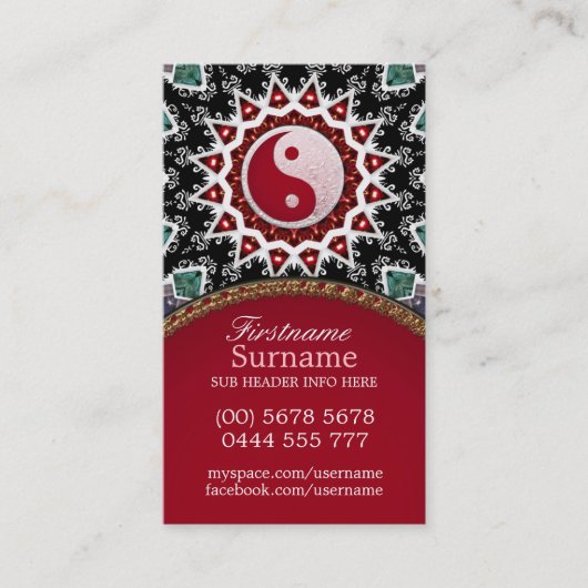 Reiki Energy Yin Yang Balance Visitekaartje (Voorkant)
