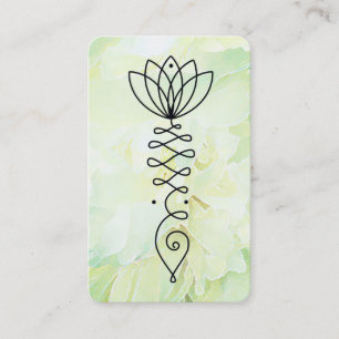 *~* Reiki Floral Yoga Heart Peony Lotus Flower Visitekaartje