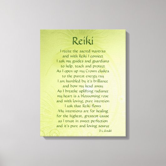 Reiki gedicht kunst canvas afdruk (Voorkant)