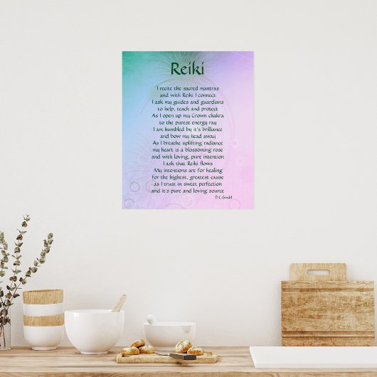 "Reiki" gedicht poster (Keuken)
