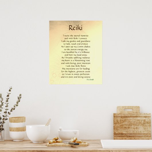 "Reiki" gedicht poster (Keuken)