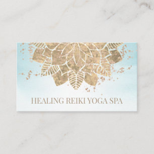 *~* Reiki Gold Aqua Glitter Yoga Spiritueel Mandal Visitekaartje