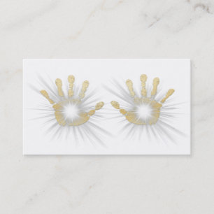 *~* Reiki Gold Foil Hands Energy Healing Visitekaartje