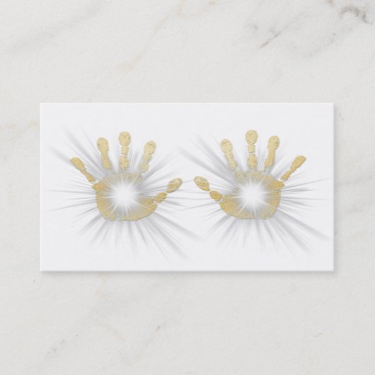 *~* Reiki Gold Foil Hands Energy Healing Visitekaartje (Voorkant)