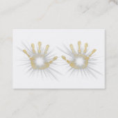 *~* Reiki Gold Foil Hands Healing Radiating Visitekaartje (Voorkant)