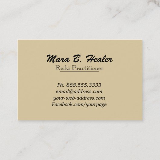 *~* Reiki Gold Foil Hands Healing Radiating Visitekaartje (Achterkant)
