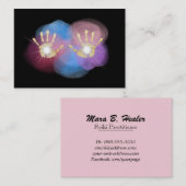 *~* Reiki Gold Foil Healing Hands Radiating Energy Visitekaartje (Voorkant / Achterkant)