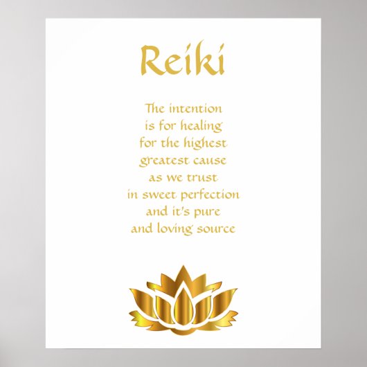 Reiki Gold Lotus flower Poster (Voorkant)